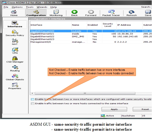 Image result for enable same security traffic asa asdm